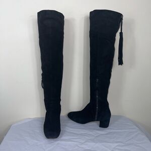 Nine West Over the Knee Suede Tassel Boots